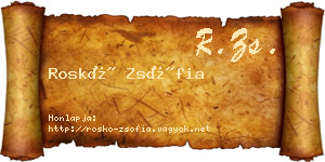 Roskó Zsófia névjegykártya